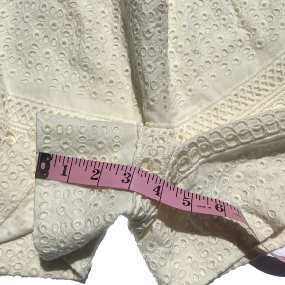 LOFT High Waist Cream Eyelet Shorts - Picture 4 of 7